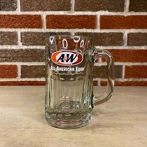 Vintage A&W Root Beer Mug All American Food  6" Tall Heavy Thick Glass